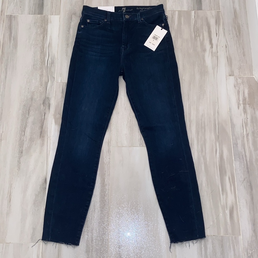7 For All Mankind High Waist Ankle, Raw Hem, Super Skinny, 27x27, NWT, $165 MSRP - Picture 9 of 15